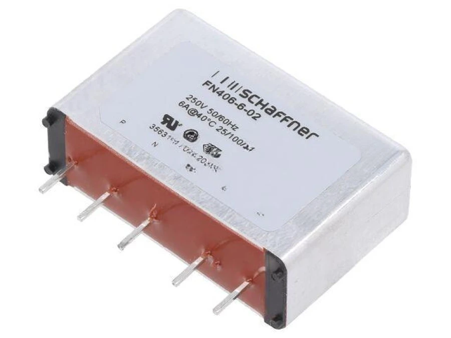Filtr przeciwzakłóceniowy jednofazowy 250VAC Cx: 100nF 1M FN406‑6‑02