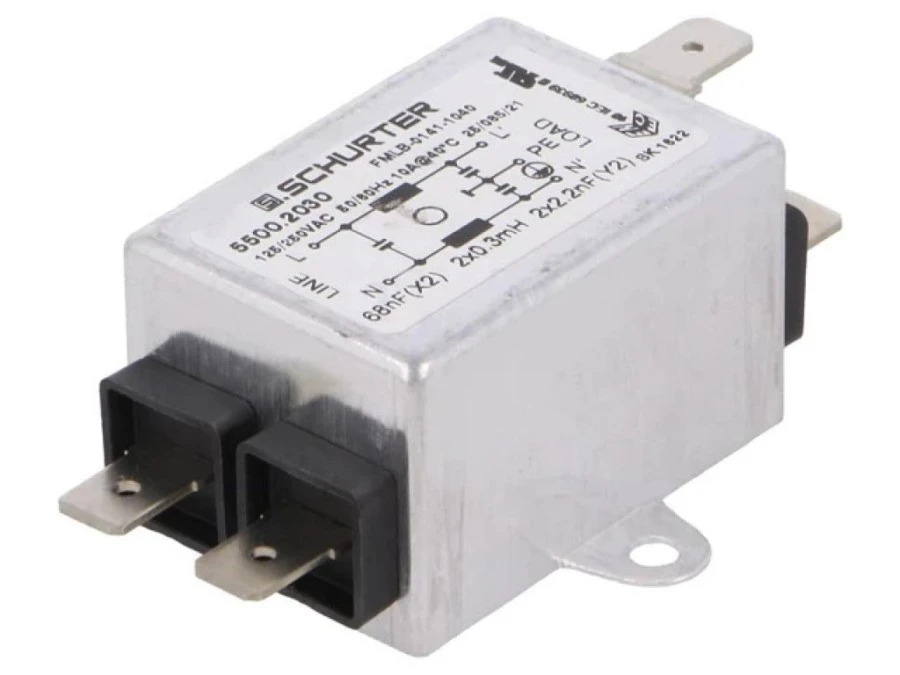 Filtrprzeciwzakłóceniowy 250VAC Cx 68nF Cy 2,2nF 5500.2030