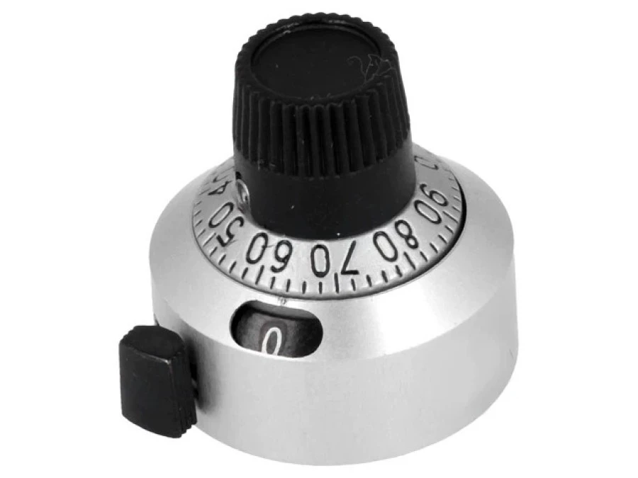 Gałka precyzyjna z licznikiem Śr.osi: 6,35mm Ø22,2×22,2mm 18A11B10