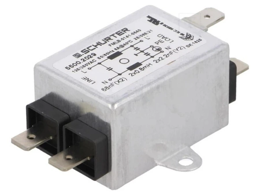 Filtrprzeciwzakłóceniowy 250VAC Cx 68nF Cy 2,2nF 5500.2029
