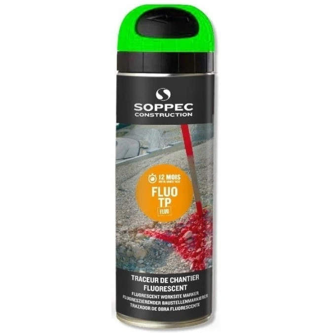 Farba geodezyjna do znakowania spray zielona SOPPEC Fluo T.P.