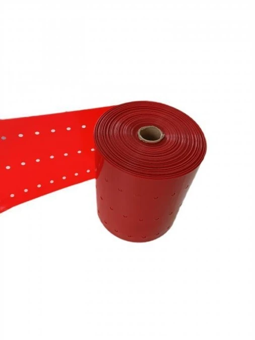 Folia kablowa czerwona 30cm/0,5mm ENEA /z perforowanymi otworami śr.10mm/ TO‑ENC/50/30 perf. /100M/