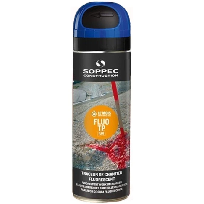 Farba geodezyjna do znakowania spray niebieska SOPPEC Fluo T.P.