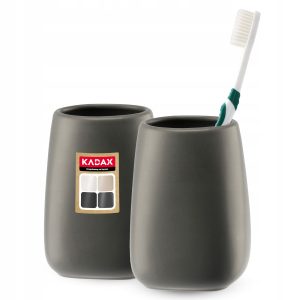 Kadax 2x Kubek Pojemnik Na Szczoteczki Szary 110467 Kadax 2x Kubek Pojemnik Na Szczoteczki Szary 110467
