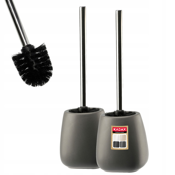 Kadax 2x Szczotka WC Do Toalety Ceramiczna Szara 113001