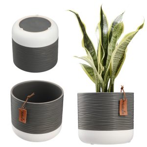 Kadax Doniczka Ceramiczna 12cm Osłonka Szara Biała 108284 Kadax Doniczka Ceramiczna 12cm Osłonka Szara Biała 108284
