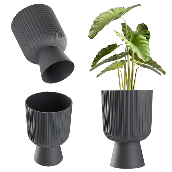 Kadax Doniczka Osłonka Plastikowa Gazon 18cm Szara 121242