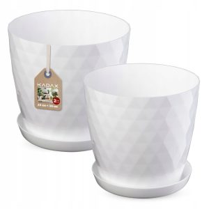 Kadax Doniczka + Podstawka Biała Zestaw 25+30cm 375664 Kadax Doniczka + Podstawka Biała Zestaw 25+30cm 375664
