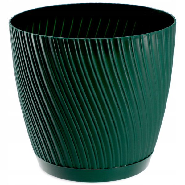 KADAX Doniczka z Podstawką 13cm Plastikowa Zielona 598645