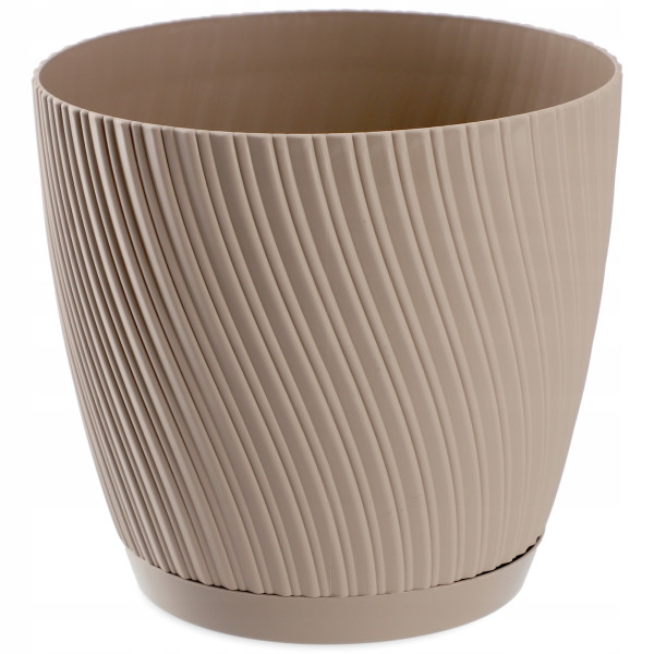 KADAX Doniczka z Podstawką 15cm Plastikowa Brązowa 598654