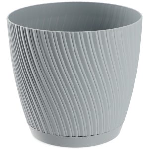 KADAX Doniczka z Podstawką 17cm Plastikowa Szara 598632