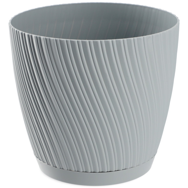 KADAX Doniczka z Podstawką 19cm Plastikowa Szara 598640