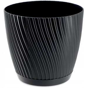 KADAX Doniczka z Podstawką 19cm Plastikowa Szara 598636