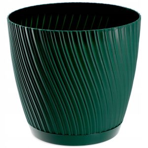 KADAX Doniczka z Podstawką 19cm Plastikowa Zielona 598626