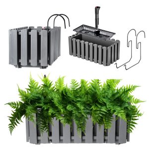 Kadax Skrzynka Balkonowa 38cm + 2 Uchwyty Szara 108427 Kadax Skrzynka Balkonowa 38cm + 2 Uchwyty Szara 108427