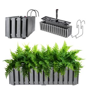 Kadax Skrzynka Balkonowa 58cm + 2 Uchwyty Szara 108497 Kadax Skrzynka Balkonowa 58cm + 2 Uchwyty Szara 108497