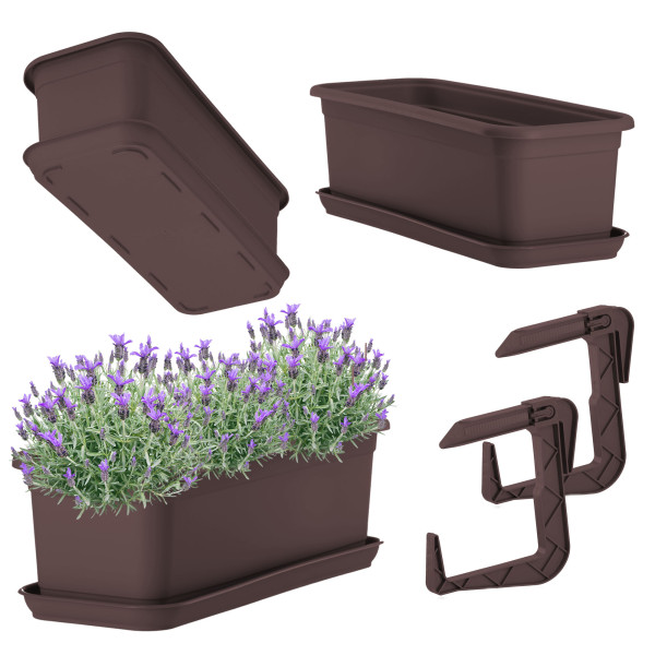 KADAX Skrzynka Balkonowa Doniczka 40cm Z Uchwytami 114710