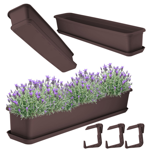 KADAX Skrzynka Balkonowa Doniczka 80cm Z Uchwytami 114669