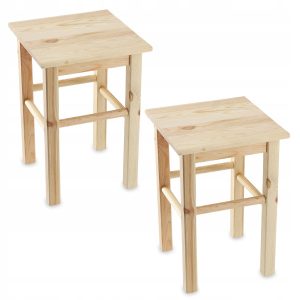 Kadax Taboret Drewniany Stołek Krzesło 44cm 2szt 112962 Kadax Taboret Drewniany Stołek Krzesło 44cm 2szt 112962