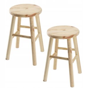 Kadax Taboret Drewniany Stołek Krzesło 46cm 2szt 110452 Kadax Taboret Drewniany Stołek Krzesło 46cm 2szt 110452
