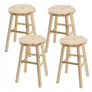 Kadax Taboret Drewniany Stołek Krzesło 46cm 4szt 110451 Kadax Taboret Drewniany Stołek Krzesło 46cm 4szt 110451