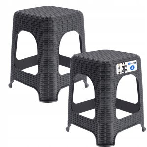 Kadax Taboret Stołek Kuchenny Rattan Antracyt 2szt 110445 Kadax Taboret Stołek Kuchenny Rattan Antracyt 2szt 110445