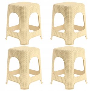 Kadax Taboret Stołek Kuchenny Rattan Beżowy 4szt 110455 Kadax Taboret Stołek Kuchenny Rattan Beżowy 4szt 110455