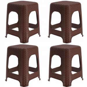 Kadax Taboret Stołek Kuchenny Rattan Brązowy 4szt 110450 Kadax Taboret Stołek Kuchenny Rattan Brązowy 4szt 110450