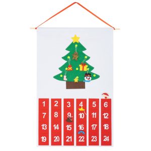 Kalendarz adwentowy na ścianę z 24 okienkami 10 ozdobami na choinkę 812548 Kalendarz adwentowy na ścianę z 24 okienkami 10 ozdobami na choinkę 812548