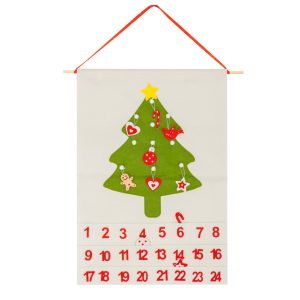 Kalendarz adwentowy na ścianę z 24 okienkami, ozdobami na choinkę dekoracja 861623 Kalendarz adwentowy na ścianę z 24 okienkami, ozdobami na choinkę dekoracja 861623