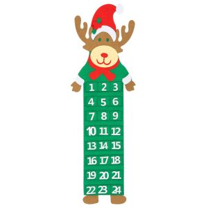 Kalendarz świąteczny, adwentowy na ścianę 63,5 cm dekoracja Renifer filcowy 816291 Kalendarz świąteczny, adwentowy na ścianę 63,5 cm dekoracja Renifer filcowy 816291