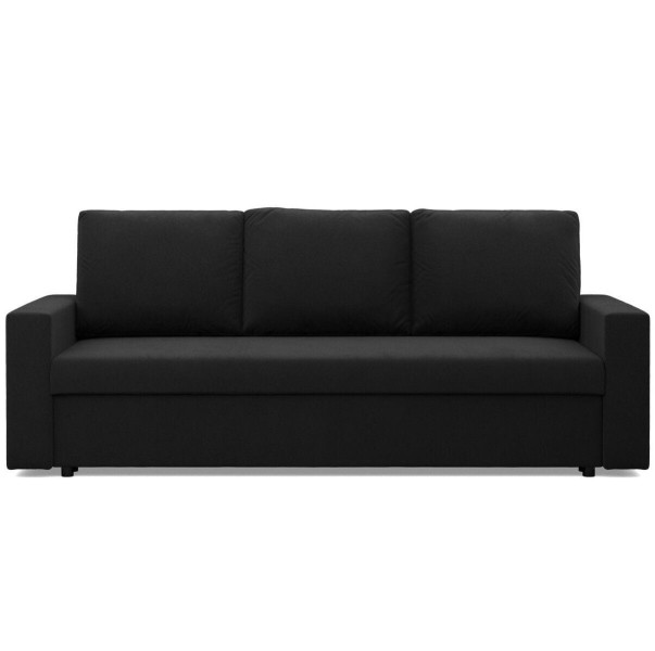 Kanapa 3 osobowa, BLOM, Mikrofaza, 220x92x85 cm, czarny | TYLETEGOTU 773337