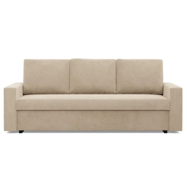 Kanapa 3 osobowa, BLOM, sztruks, 220x92x92 cm, beżowy | TYLETEGOTU 773322