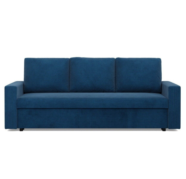 Kanapa 3 osobowa, BLOM, sztruks, 220x92x92 cm, granatowy | TYLETEGOTU 773349
