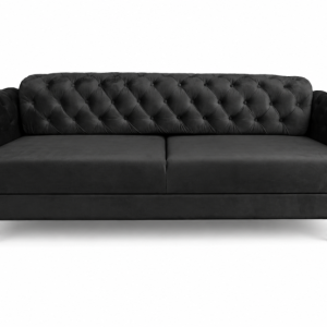 Kanapa Benetto 3-osobowa z funkcją spania DL, pojemnik, welur czarna sofa 233501 Kanapa Benetto 3-osobowa z funkcją spania DL, pojemnik, welur czarna sofa 233501