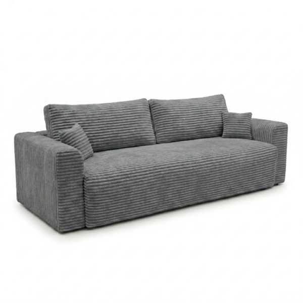 Kanapa CALIDA Sofa 3-osobowa z Funkcją Spania, Ciemny Szary, Sztruks 1084712