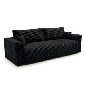 Kanapa CALIDA Sofa 3-osobowa z Funkcją Spania, Czarna, Sztruks 1084707 Kanapa CALIDA Sofa 3-osobowa z Funkcją Spania, Czarna, Sztruks 1084707