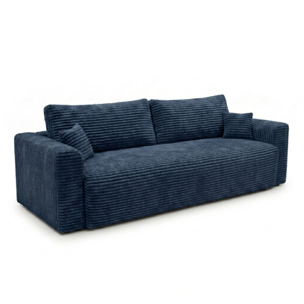 Kanapa CALIDA Sofa 3-osobowa z Funkcją Spania, Granatowa, Sztruks 1084708