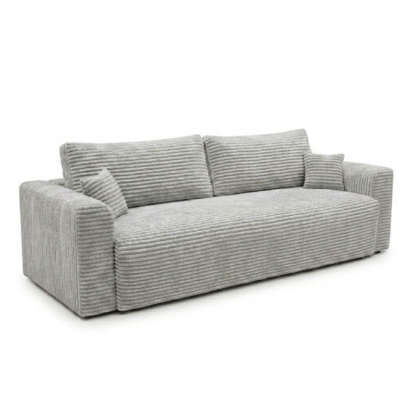 Kanapa CALIDA Sofa 3-osobowa z Funkcją Spania, Jasna Szara, Sztruks 1084714