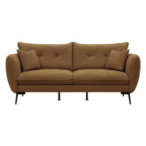 Kanapa Cara 3 osobowa Pomarańczowa Duża Sofa Japandi Nowoczesna + Poduszki 1078238
