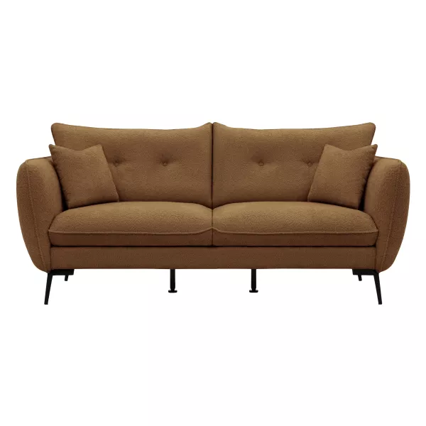 Kanapa Cara 3 osobowa Pomarańczowa Duża Sofa Japandi Nowoczesna + Poduszki 1078238