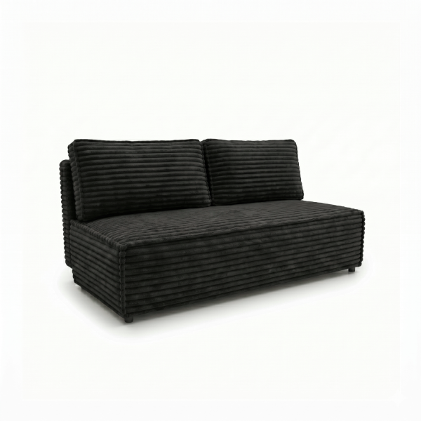Kanapa FORANO z funkcją spania pojemnik mała sofa gruby sztruks czarny 1101442