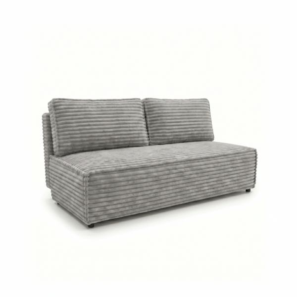 Kanapa FORANO z funkcją spania pojemnik mała sofa gruby sztruks jasny szary 1101441