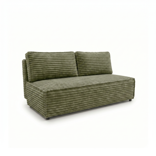 Kanapa FORANO z funkcją spania pojemnik mała sofa gruby sztruks zielony 1101435