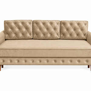 Kanapa Lili pikowana glamour z funkcją spania DL pojemnik beżowa velvet 238849 Kanapa Lili pikowana glamour z funkcją spania DL pojemnik beżowa velvet 238849