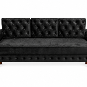 Kanapa Lili pikowana glamour z funkcją spania, pojemnik velvet czarna 238848 Kanapa Lili pikowana glamour z funkcją spania, pojemnik velvet czarna 238848