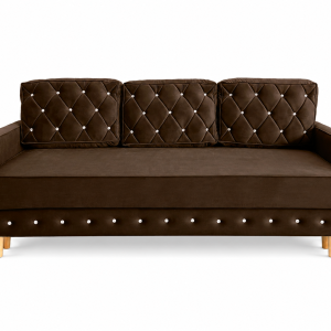 Kanapa Lux 3-osobowa glamour z funkcją spania i pojemnikiem DL brązowa 230947 Kanapa Lux 3-osobowa glamour z funkcją spania i pojemnikiem DL brązowa 230947