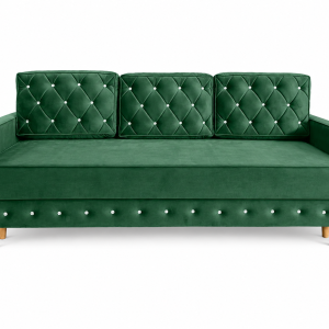 Kanapa Lux 3-osobowa glamour z funkcją spania, pojemnik pastelowy zielony 230952 Kanapa Lux 3-osobowa glamour z funkcją spania, pojemnik pastelowy zielony 230952