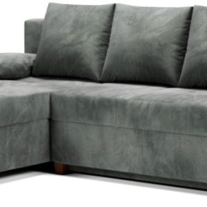 Kanapa Narożna Narożnik z Funkcją Spania + Pojemnik Mini Lux 2 Szary Lewy 659527 Kanapa Narożna Narożnik z Funkcją Spania + Pojemnik Mini Lux 2 Szary Lewy 659527