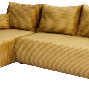 Kanapa narożna z funkcją spania ROMEO musztardowa 732773 Kanapa narożna z funkcją spania ROMEO musztardowa 732773